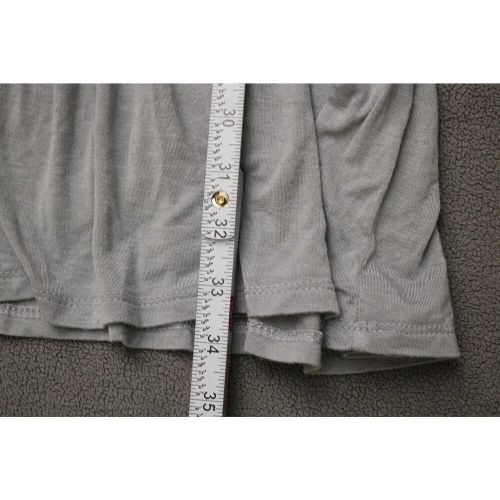 TWENTY ONE Babydoll Dress Women Small Heather Gray Pleated Stripes Sheer Shirt - Picture 9 of 16